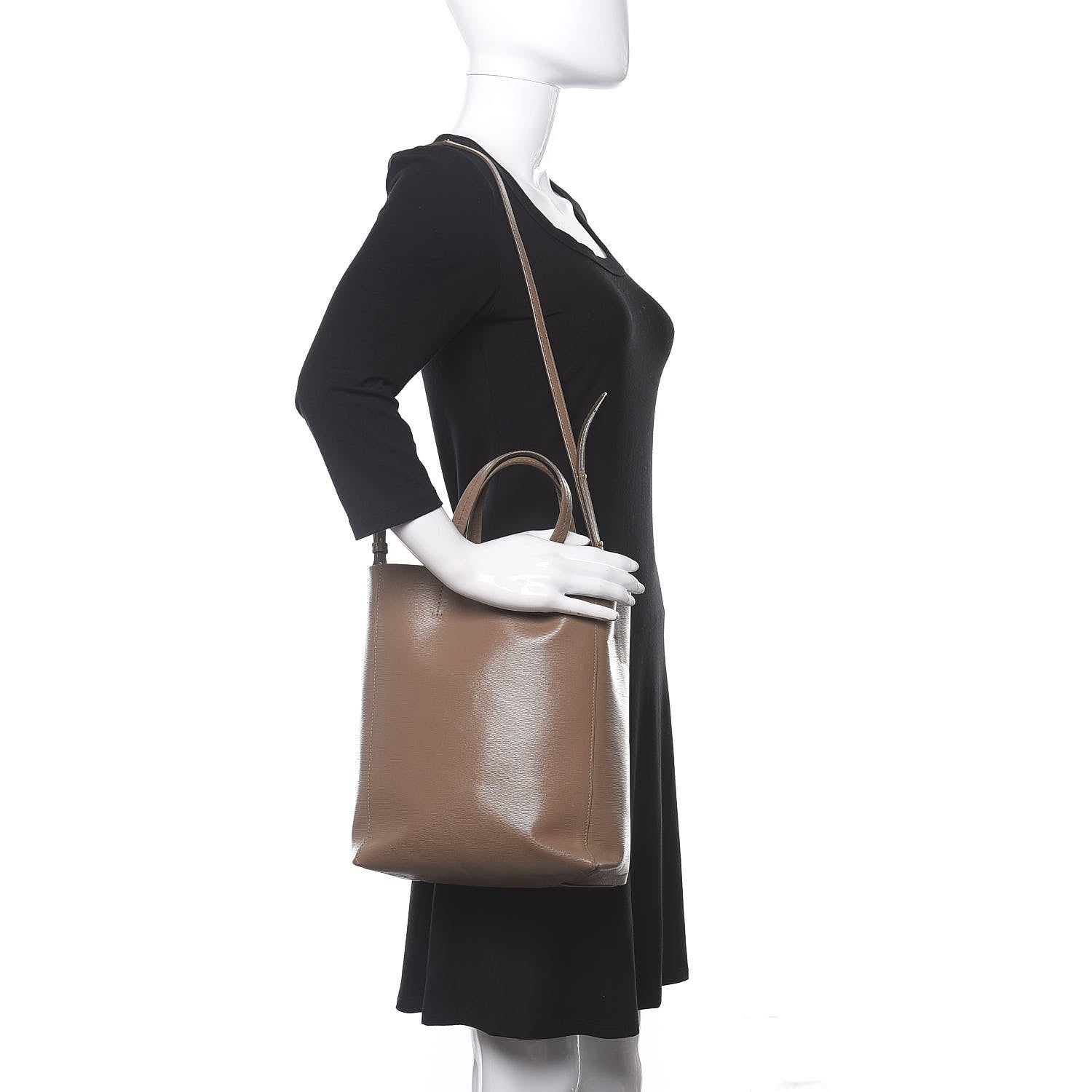 Celine Liege Calfskin Small Vertical Cabas Taupe 2 of 12