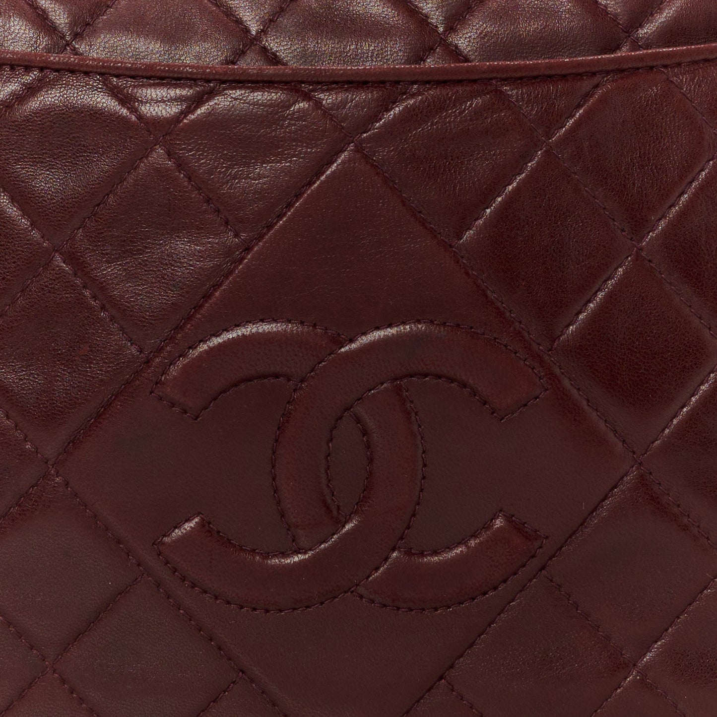 Lambskin Quilted Tassel Camera Case Red