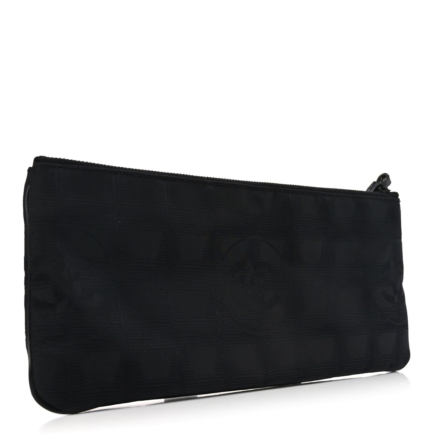 Nylon Travel Ligne Long Zip Wristlet Black
