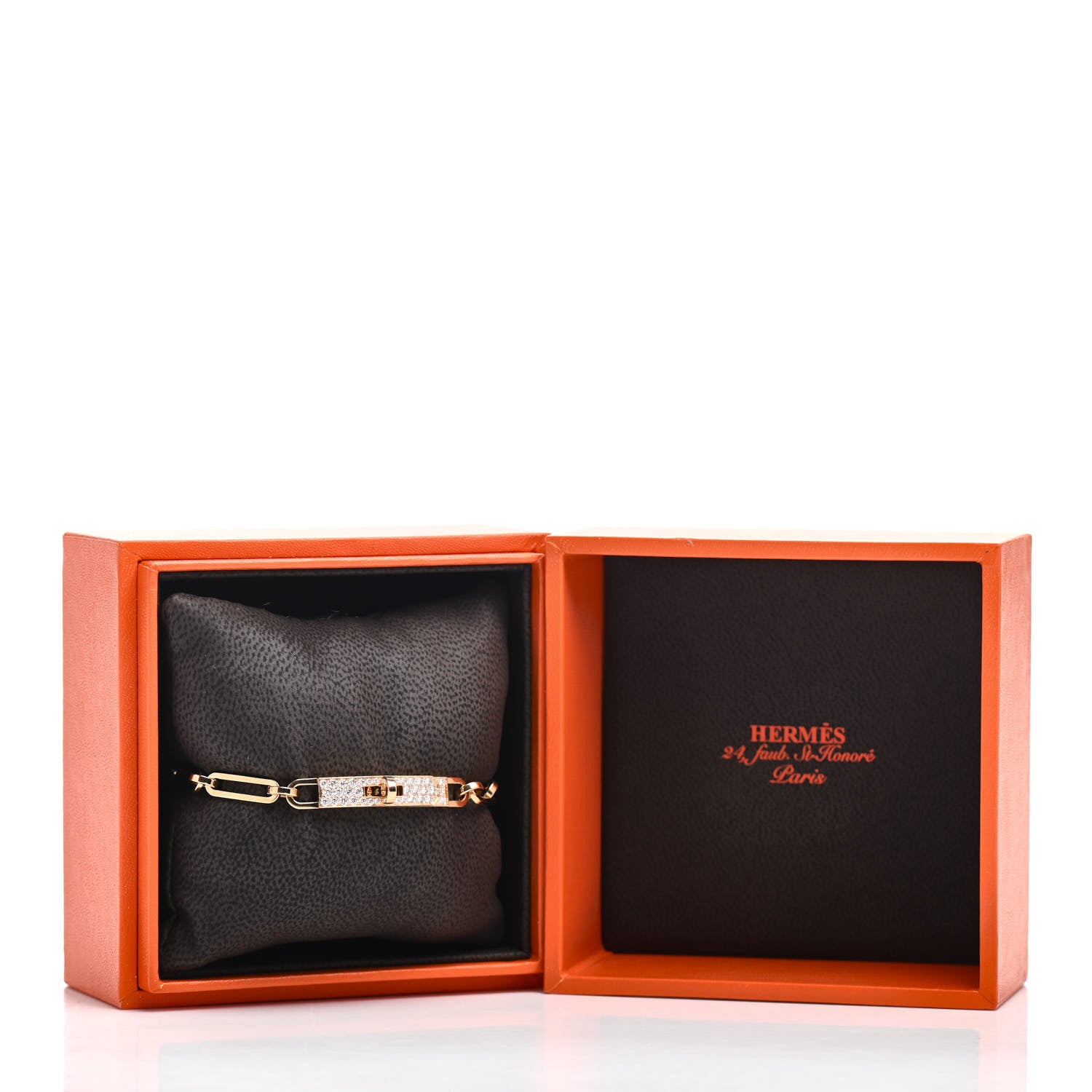 Hermes 18K Yellow Gold Diamond Pave Kelly Chaine Choker Necklace 5 of 5