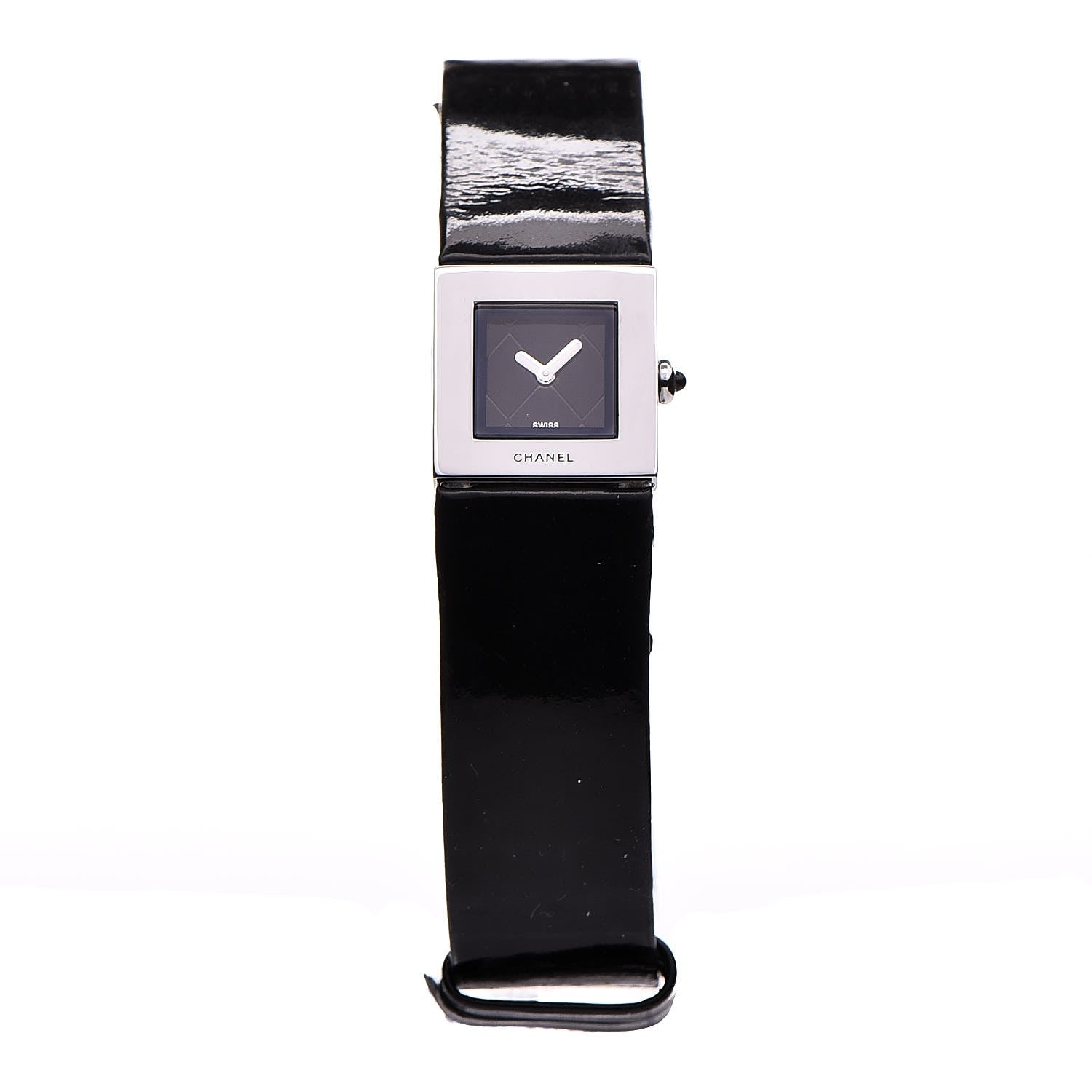 Chanel Stainless Steel Patent 19mm Acier Quartz Watch Black 1 of 6