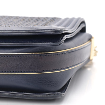 Chanel Braided Sheepskin New Medium Boy Flap Navy 9 of 13