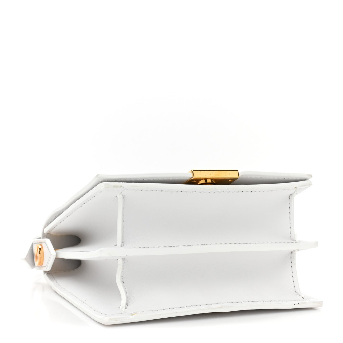 Calfskin Diag Binder Flap Bag White