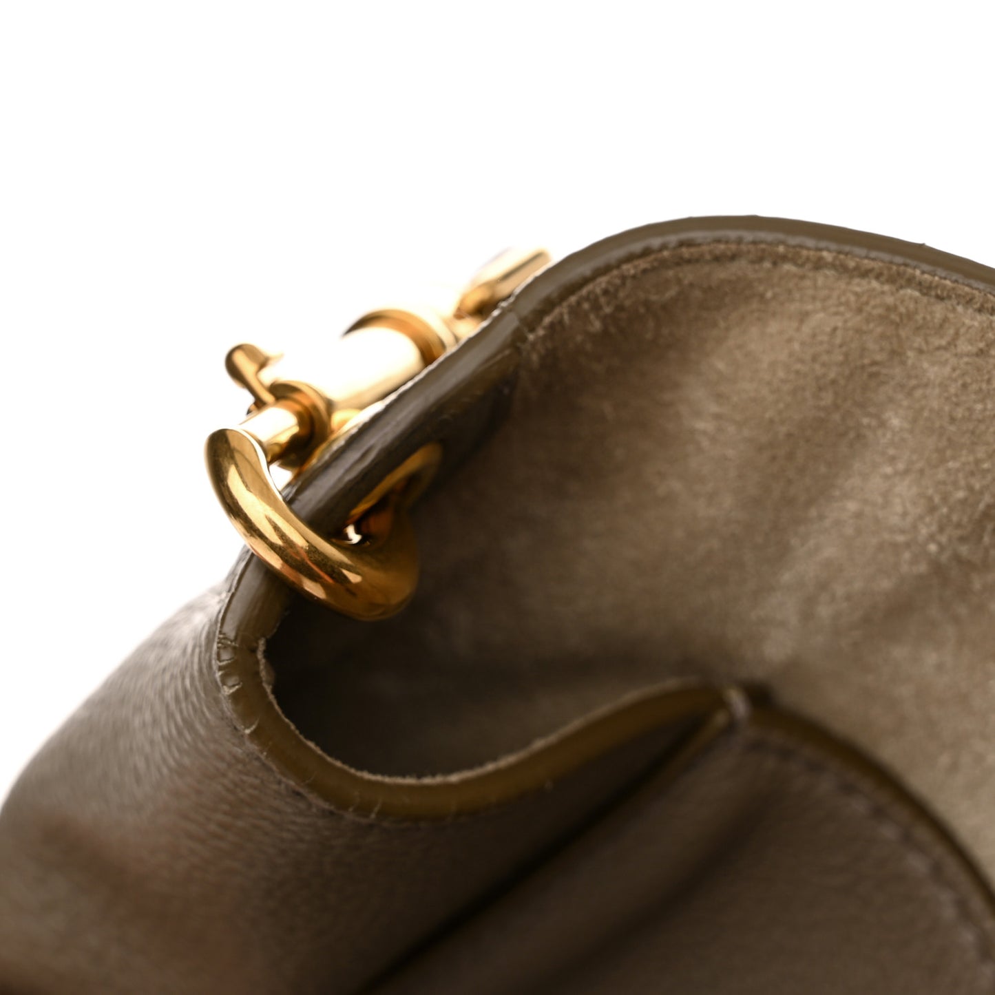 Soft Grained Calfskin Sangle Bucket Bag Taupe