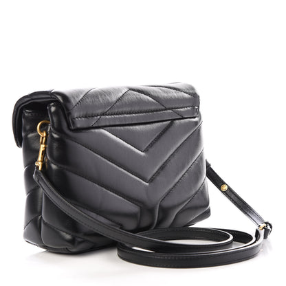Saint Laurent Calfskin Y Quilted Monogram Toy Loulou Crossbody Bag Black 2 of 12