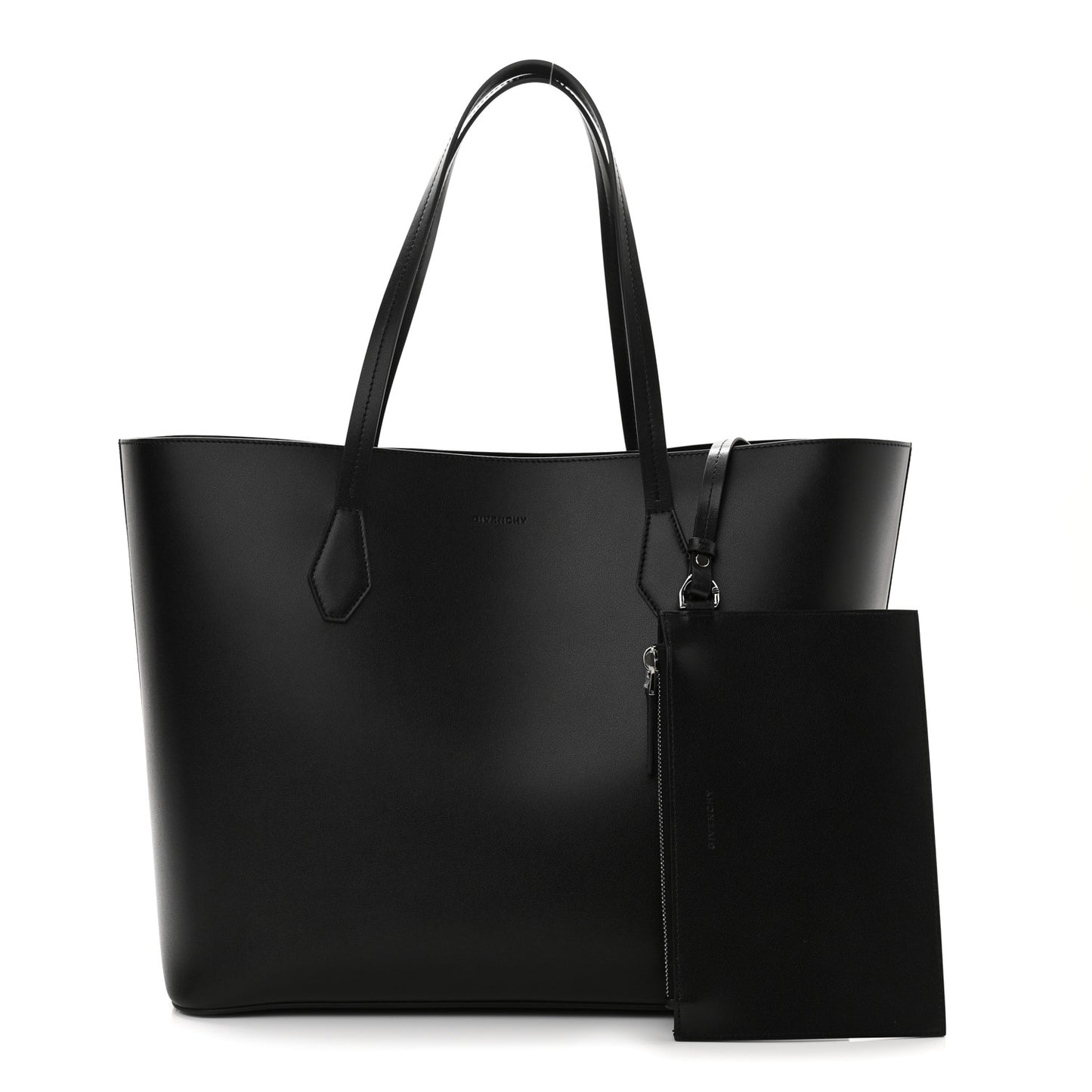 Smooth Calfskin Logo Tote Black