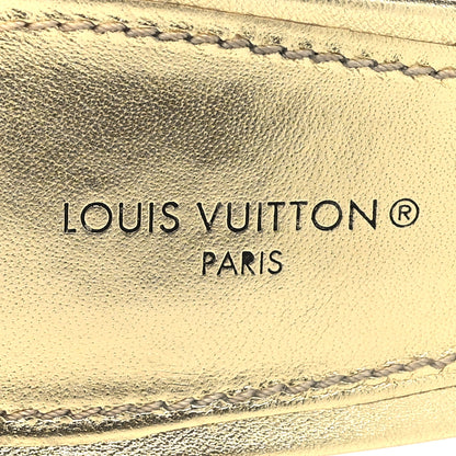 Louis Vuitton Metallic Lambskin Embossed Monogram Revival High Heel Mules 42 Gold 8 of 10