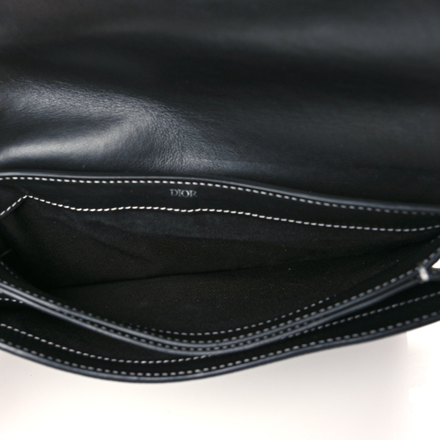 Christian Dior X KAWS Grained Calfskin Saddle Wristlet Black 4 of 9