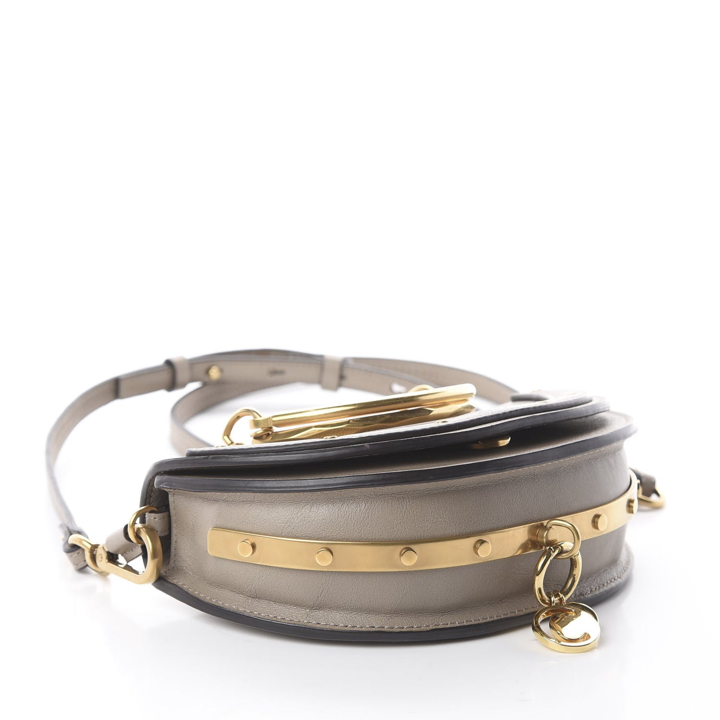 Calfskin Small Nile Bracelet Minaudiere Bag Motty Grey