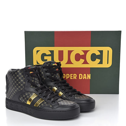 Gucci X DAPPER DAN Calfskin Laminated Ayers GG Micro Monogram Womens High Top Sneakers 38 Black 11 of 11