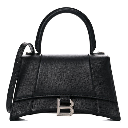 Balenciaga Grained Calfskin Small Hourglass Top Handle Bag Black 1 of 11