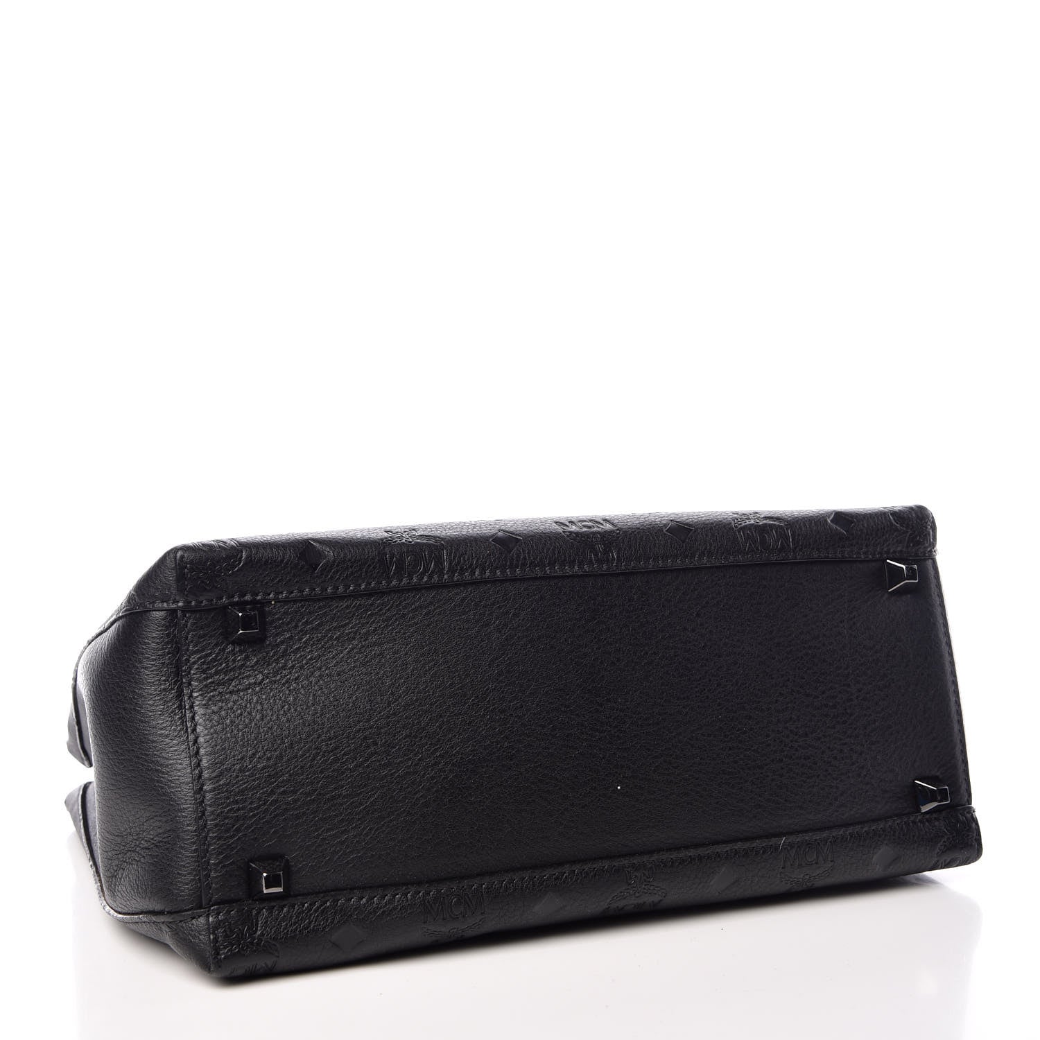 MCM Calfskin Ottomar Monogram Sarah Convertible Hobo Black 5 of 12