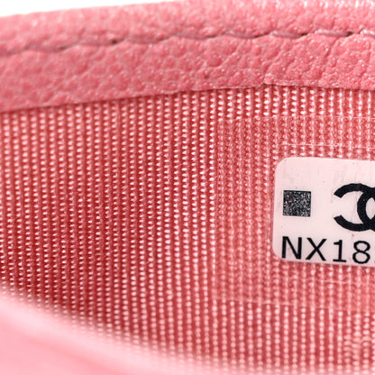 Chanel Cloudy Pearly Goatskin Quilted Card Holder Pink 8 of 9