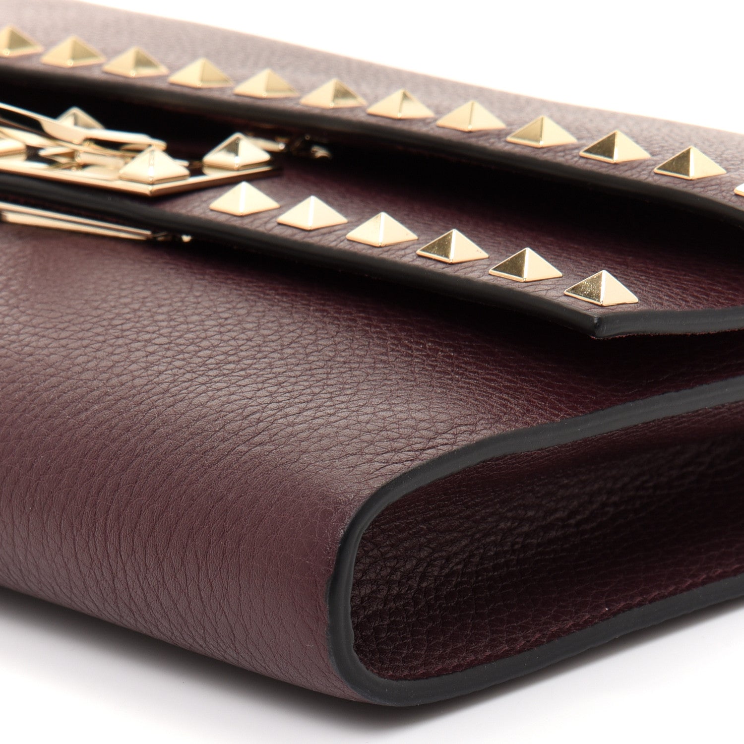 Valentino Garavani Pebbled Calfskin Rockstud Double Flap Crossbody Bag Rubin 9 of 9