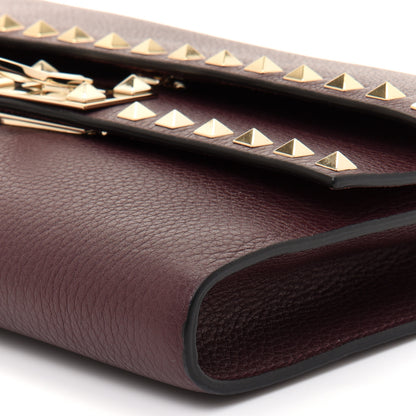 Valentino Garavani Pebbled Calfskin Rockstud Double Flap Crossbody Bag Rubin 9 of 9