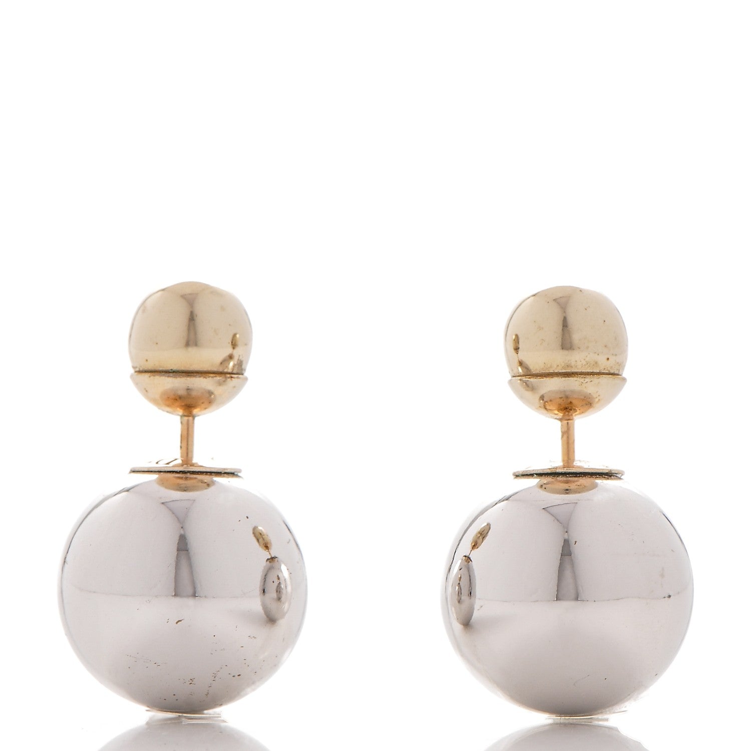 Christian Dior Mise En Dior Tribal Earrings Silver Gold 1 of 3