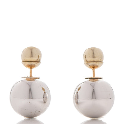Christian Dior Mise En Dior Tribal Earrings Silver Gold 1 of 3