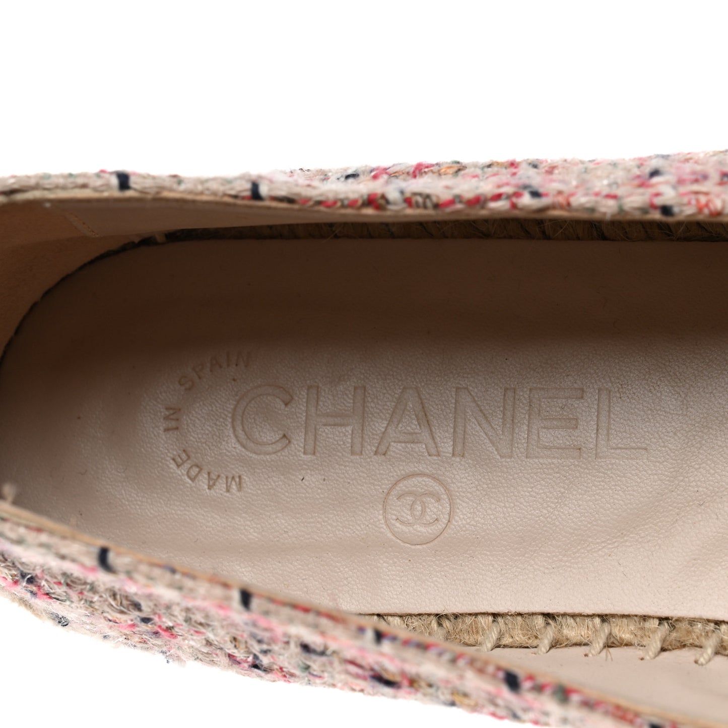 Tweed CC Espadrilles 38 Pink Black