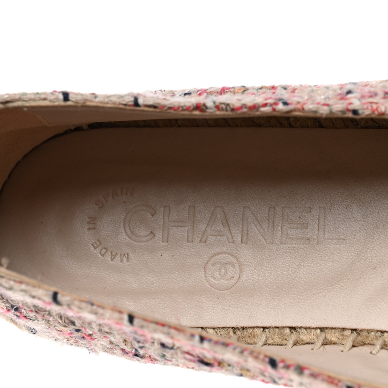 Chanel Tweed CC Espadrilles 38 Pink Black 6 of 8