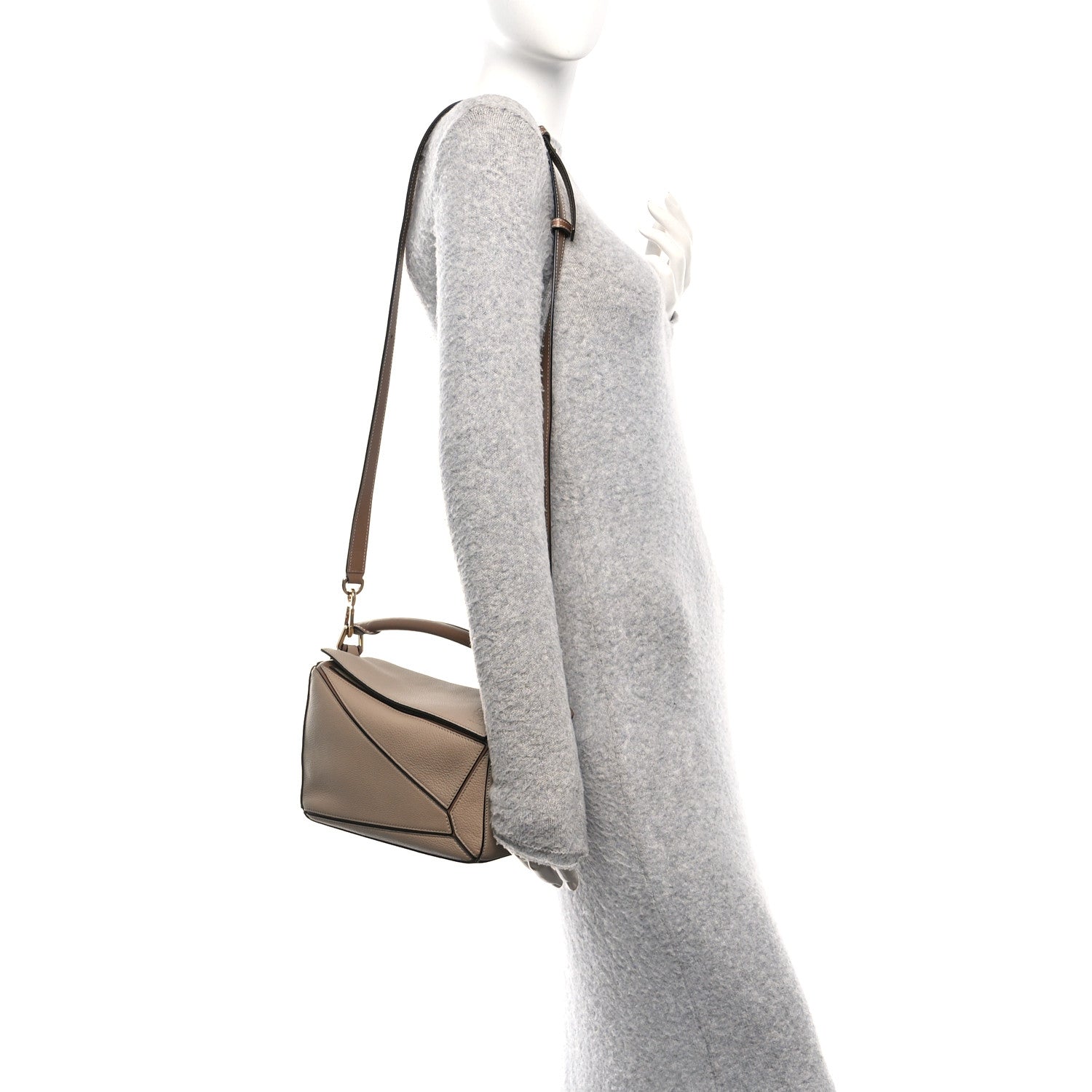 Loewe Grained Calfskin Small Puzzle Bag Sand Mink 1830668