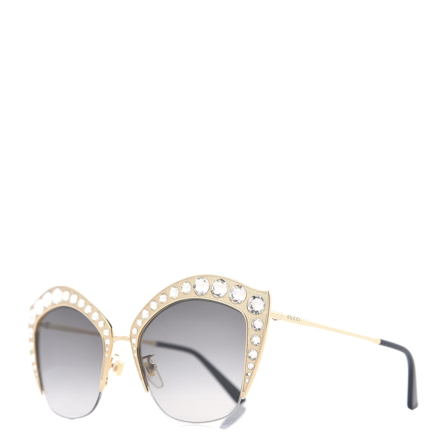 Metal Crystal Cat Eye Sunglasses GG00114S Gold