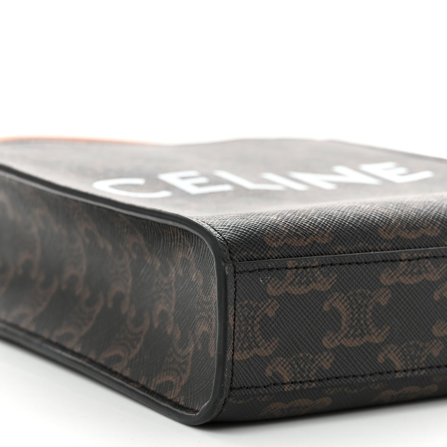 Triomphe Canvas Calfskin Mini Vertical Cabas Tan