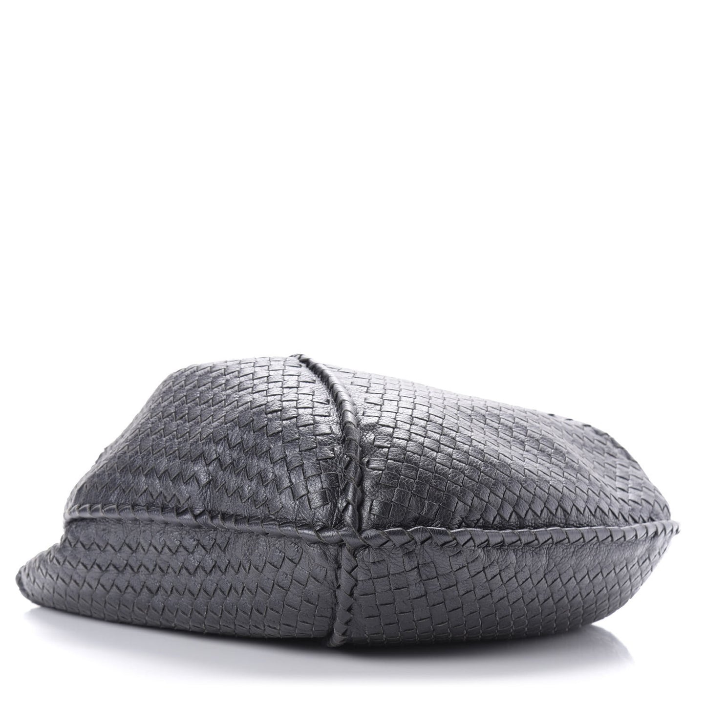 Cervo Intrecciato Large Simple Hobo Gunmetal