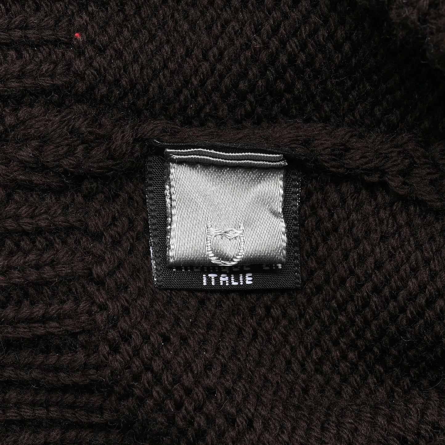 Wool Knit Beanie Dark Brown