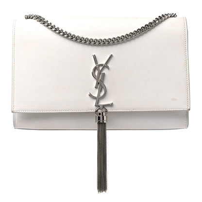 Saint Laurent Smooth Calfskin Medium Classic Monogram Kate Tassel Satchel White 1 of 21