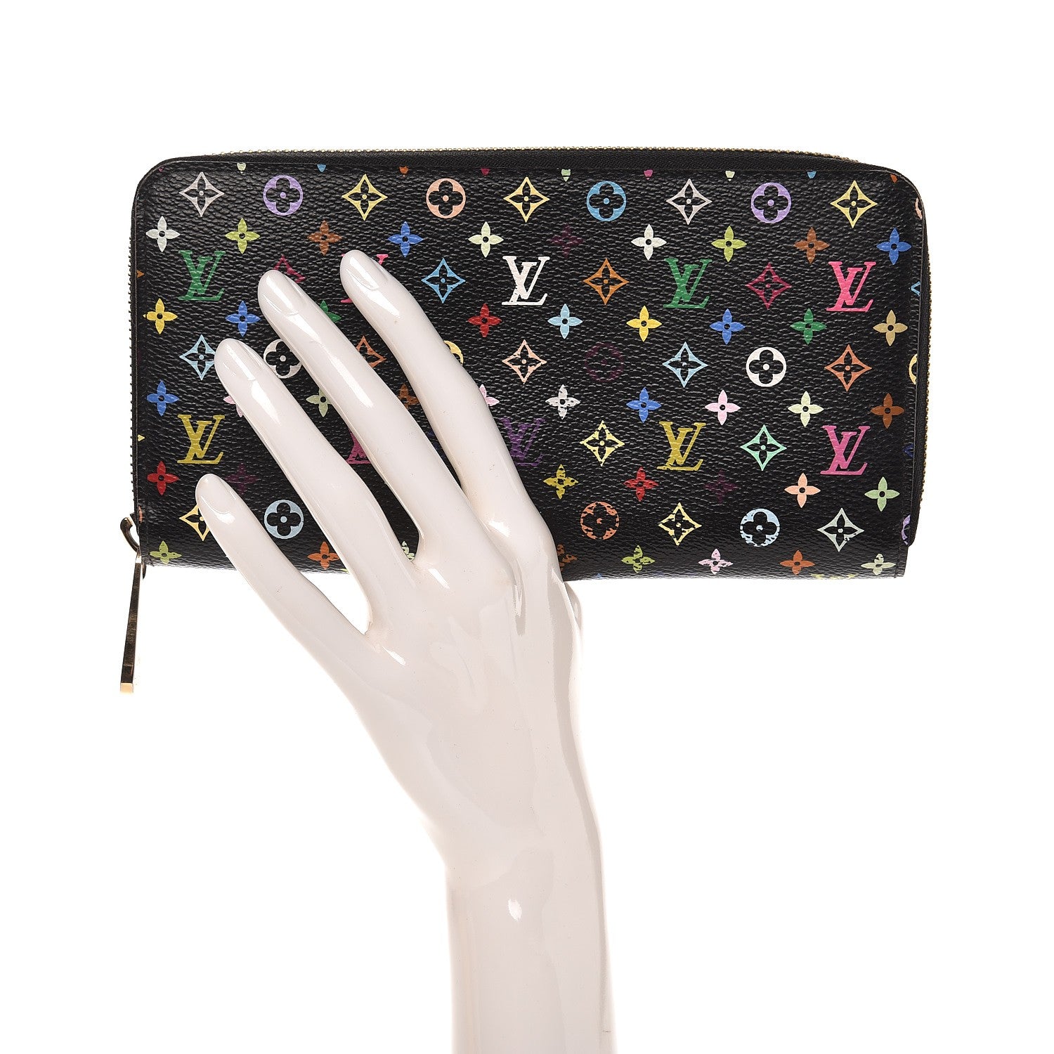 Louis Vuitton Monogram Multicolor Zippy Wallet Black Grenade 2 of 8