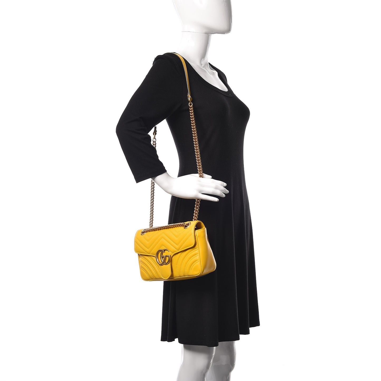 Calfskin Matelasse Small GG Marmont Shoulder Bag Stone Topaz