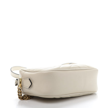Gucci Calfskin Matelasse Mini GG Marmont Chain Shoulder Bag White 4 of 12