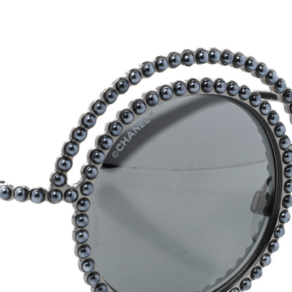 Chanel Pearl Round Sunglasses 71139 Silver 8 of 8
