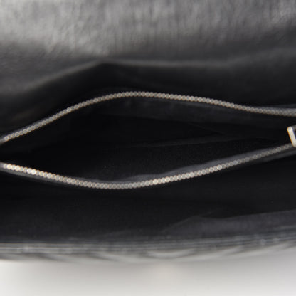 Saint Laurent Sheepskin Matelasse Chevron Monogram Large College Satchel Black 6 of 10
