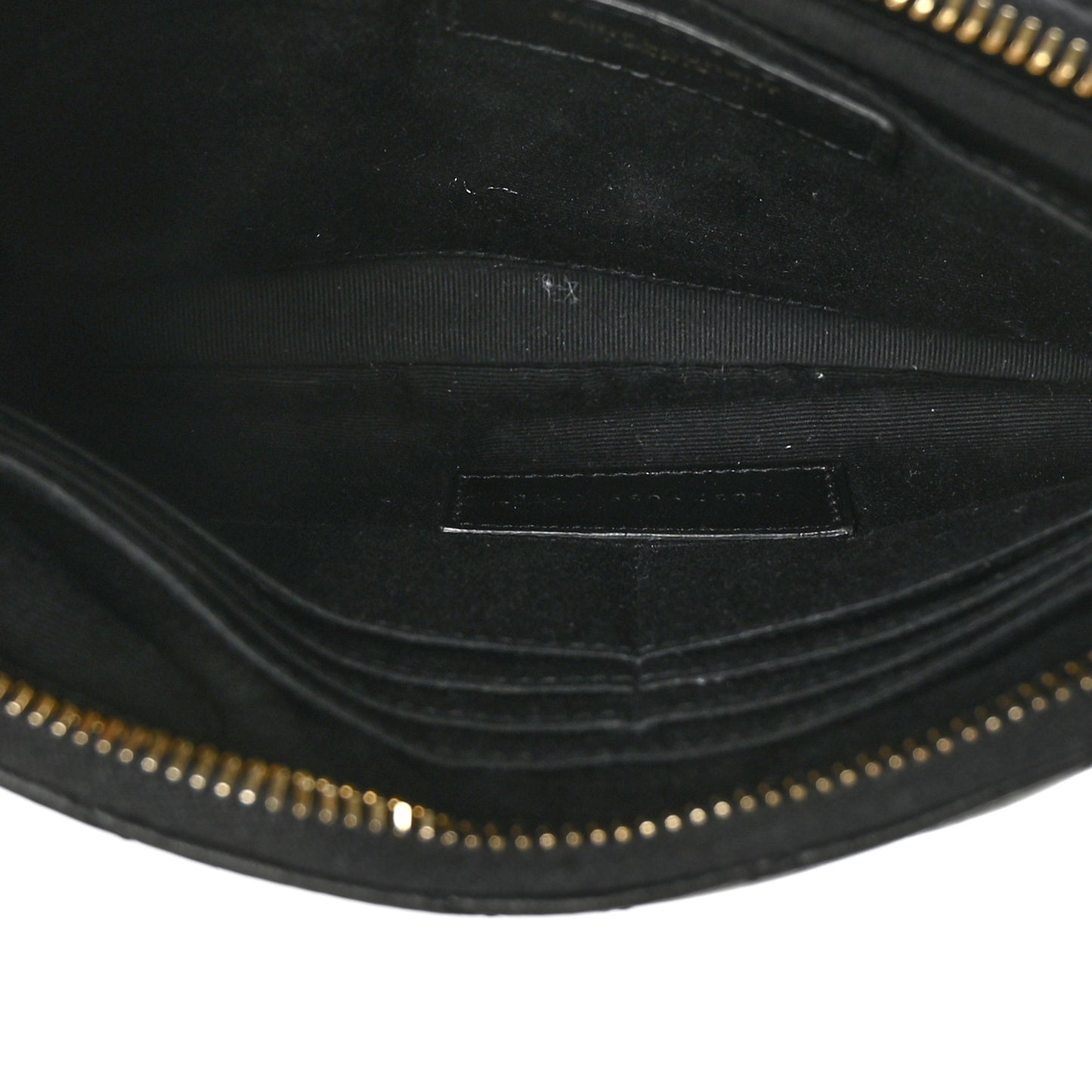 Calfskin Matelasse Chevron Monogram A5 Wristlet Black