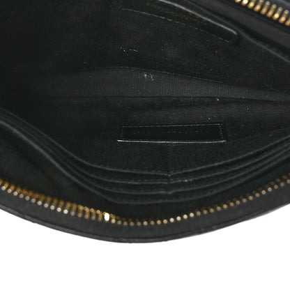 Saint Laurent Calfskin Matelasse Chevron Monogram A5 Wristlet Black 5 of 7