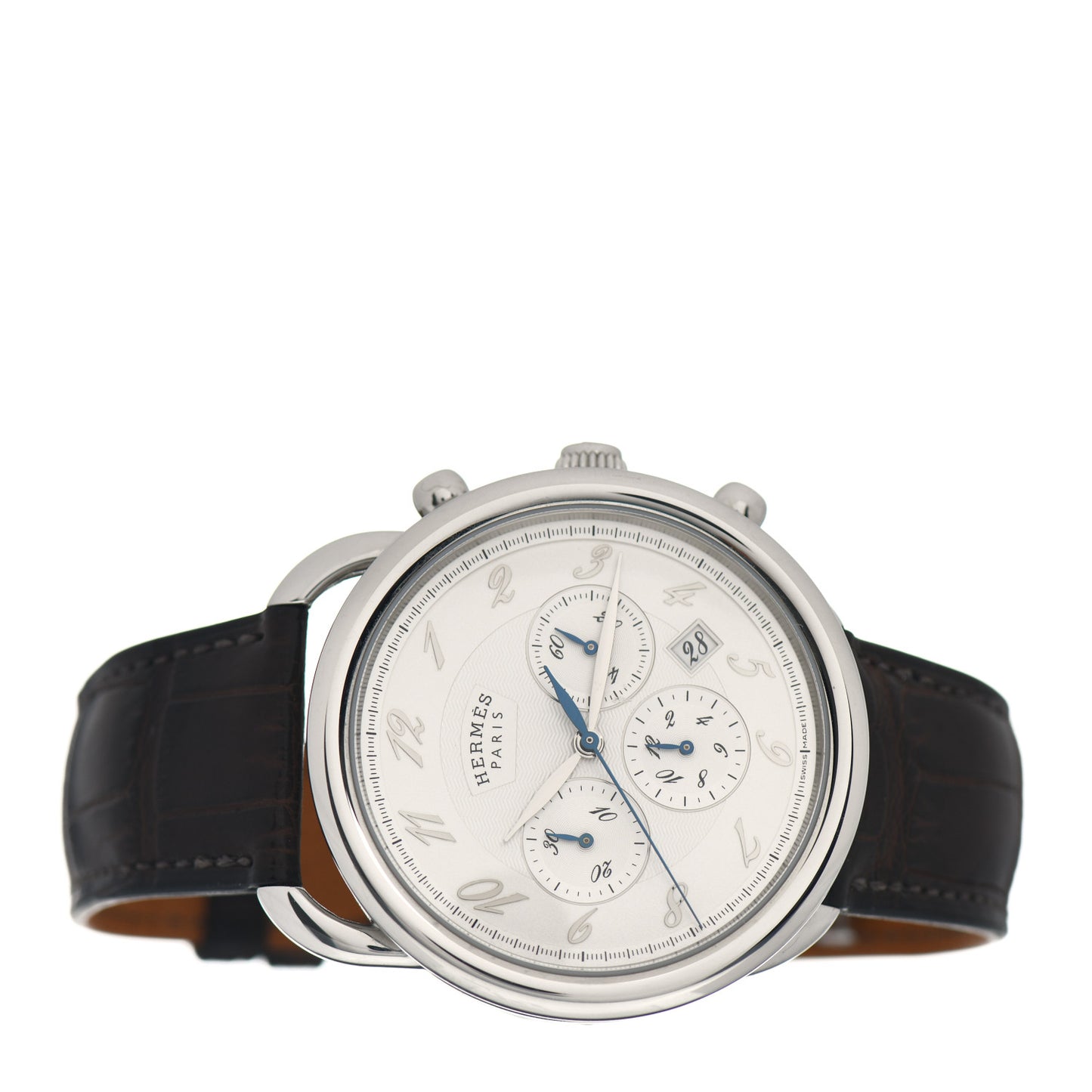 Stainless Steel Alligator 43mm Arceau Chronograph Automatic Watch Havane