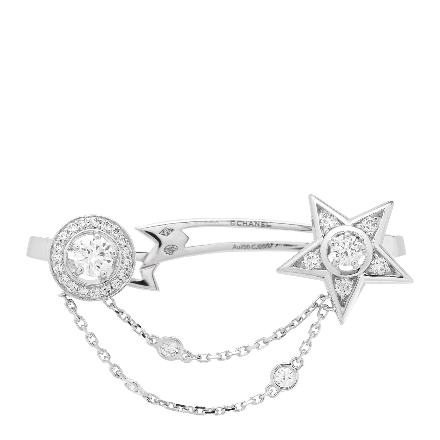 Chanel 18K White Gold Diamond Comete 1932 Ear Cuff 1 of 4