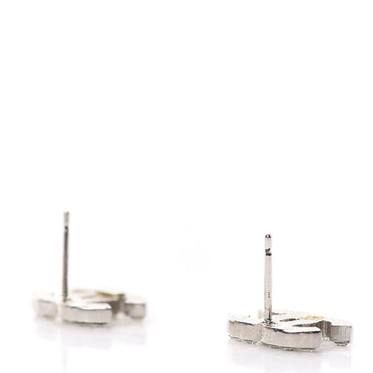 Chanel Crystal Timeless CC Earrings Silver 3 of 6