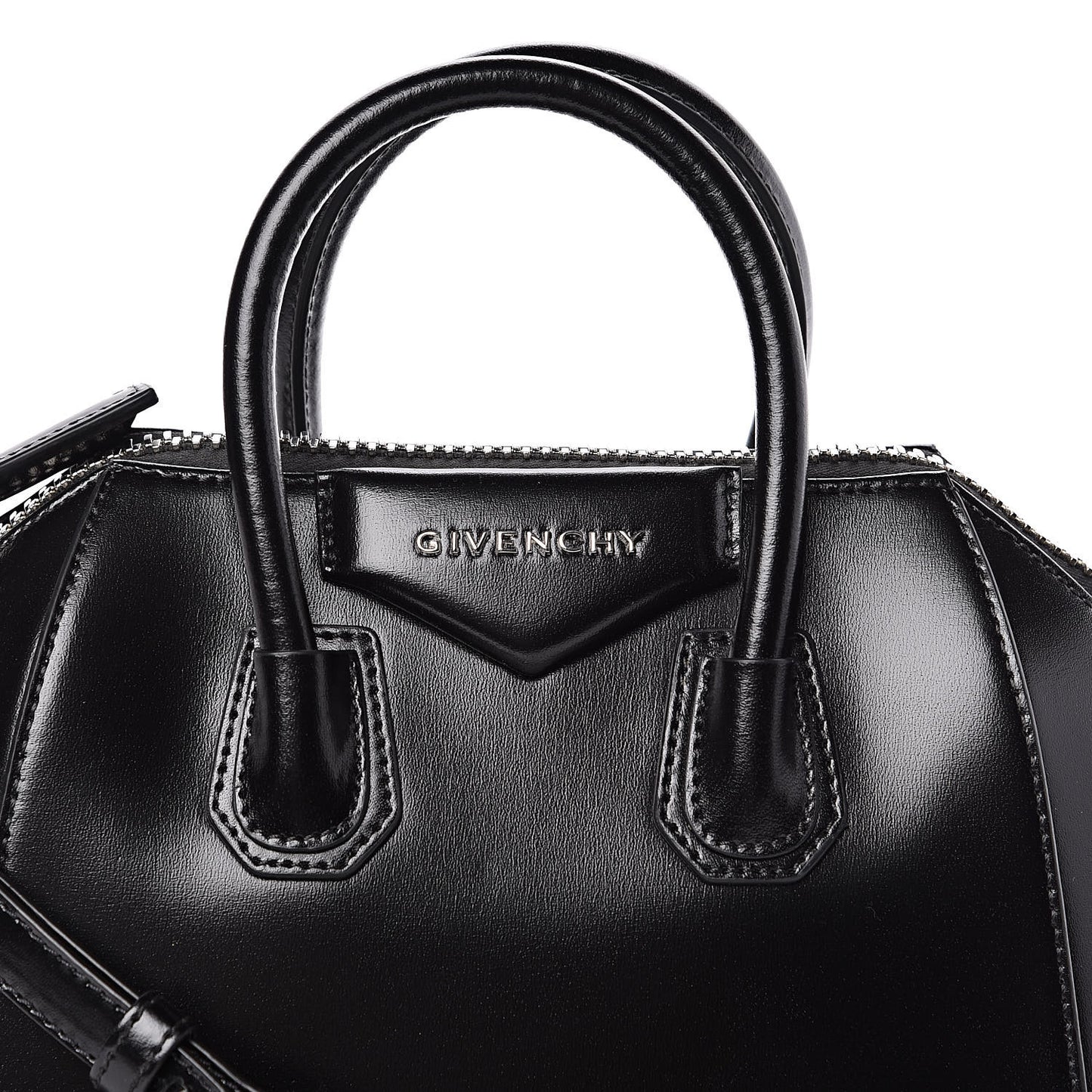 Shiny Lord Calfskin Mini Antigona Black
