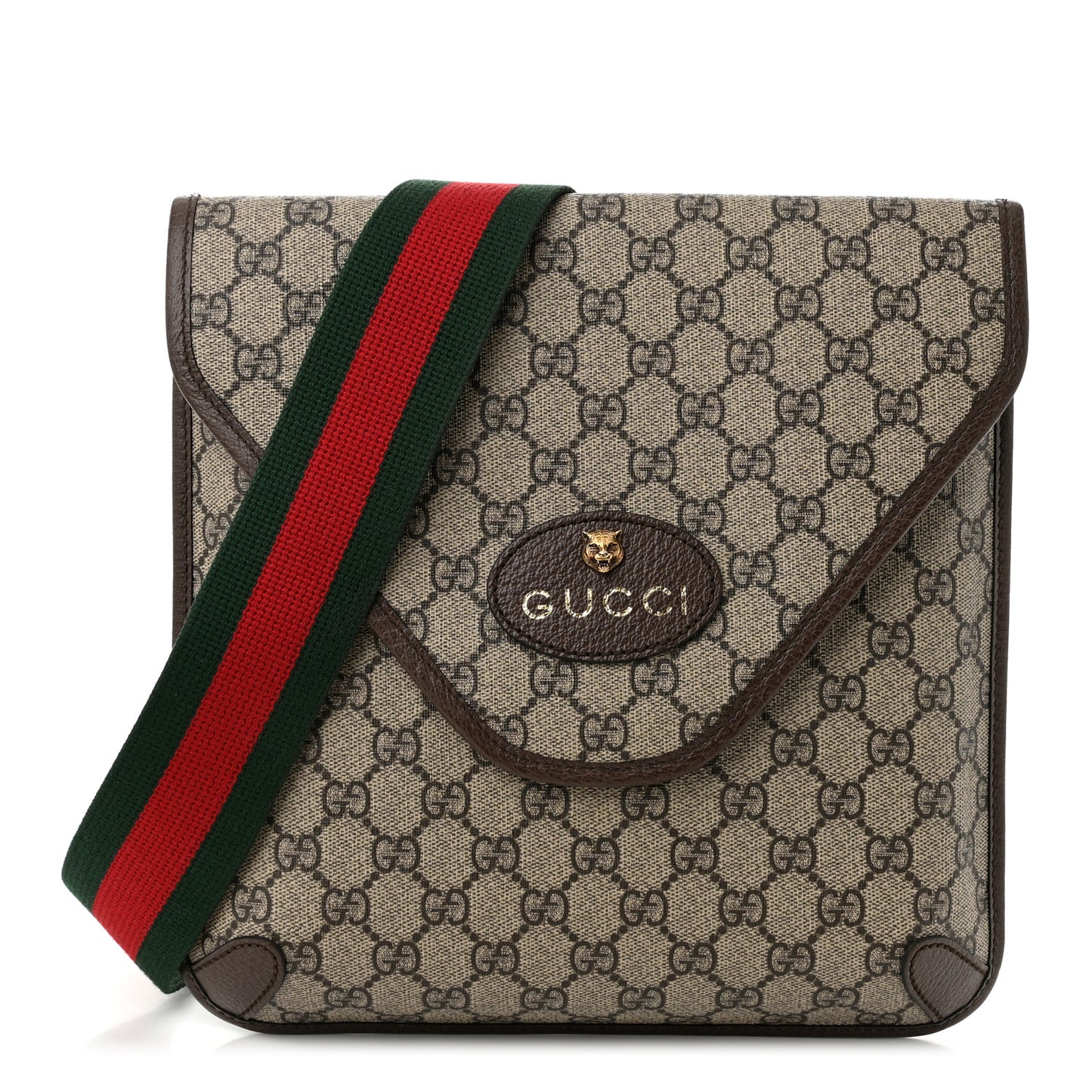 GG Supreme Monogram Web Medium Neo Vintage Flap Messenger Bag Beige New Acero