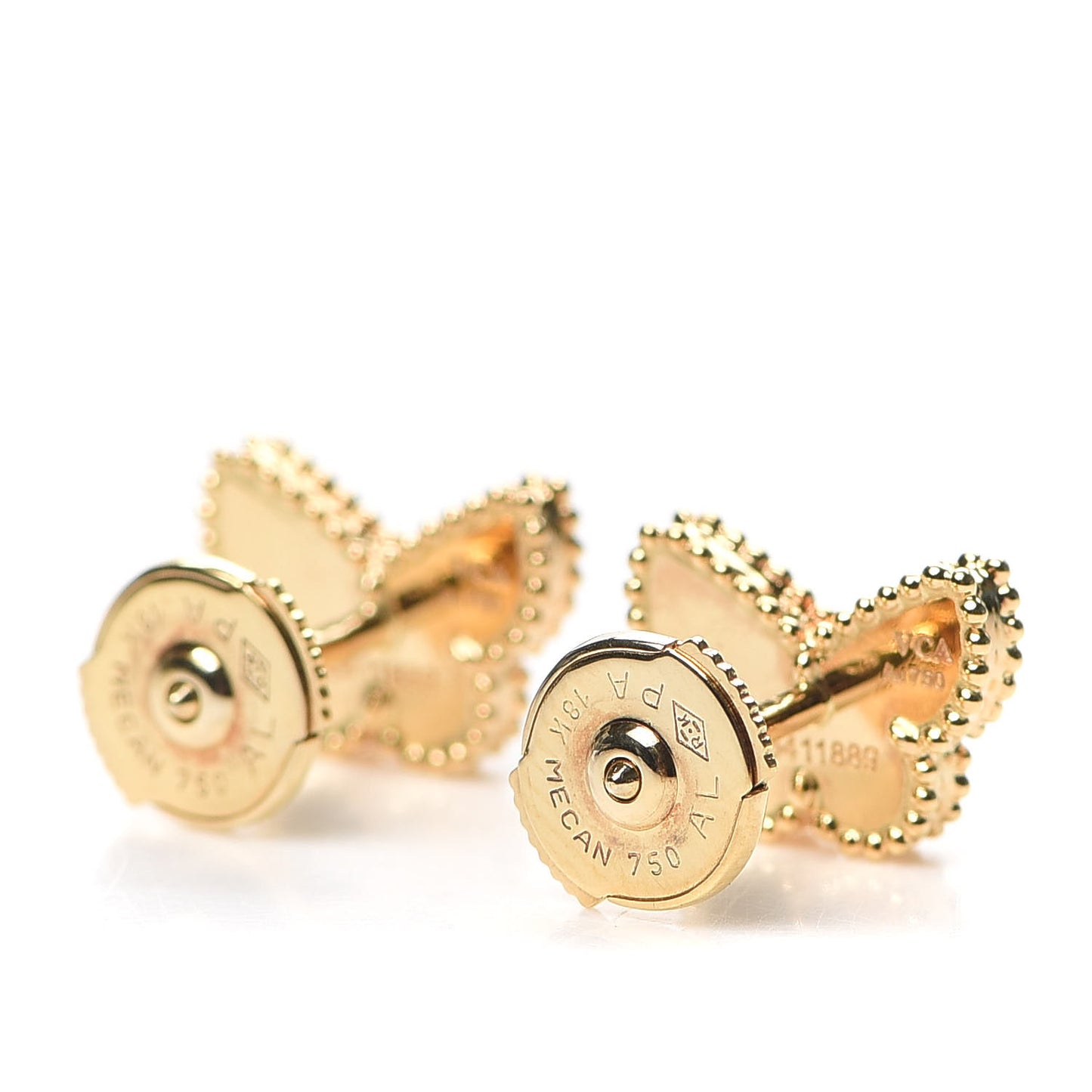 18K Yellow Gold Mother of Pearl Sweet Alhambra Butterfly Earrings