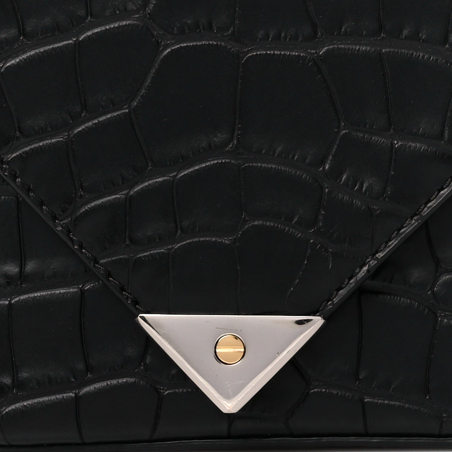 Alexander Wang Crocodile Calfskin Embossed Mini Prisma Envelope Shoulder Black 9 of 11