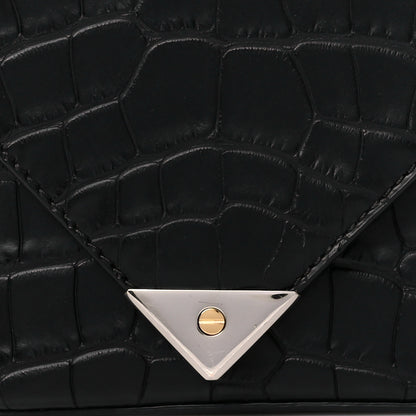 Alexander Wang Crocodile Calfskin Embossed Mini Prisma Envelope Shoulder Black 9 of 11