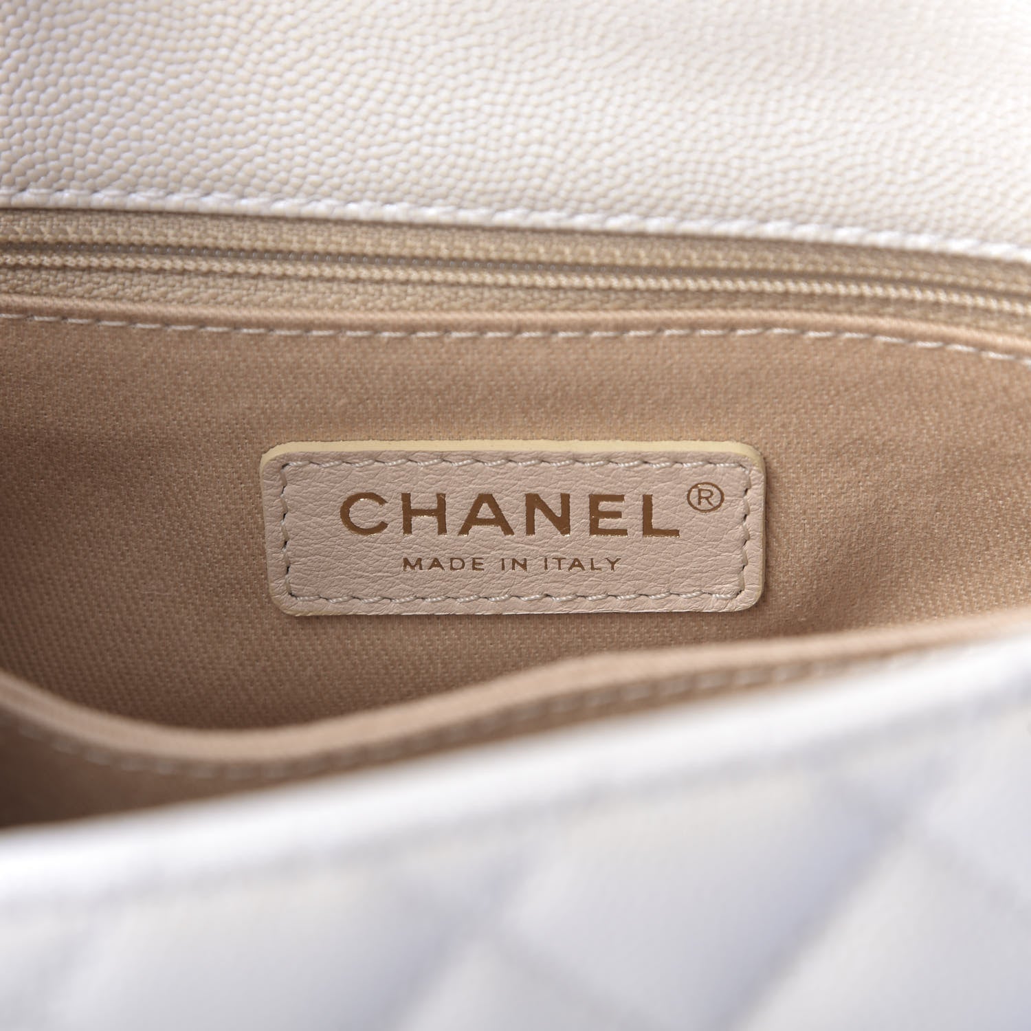 Chanel Iridescent Caviar Quilted Mini Coco Handle Flap White 8 of 10