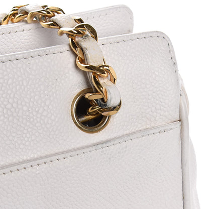 Chanel Caviar CC Shoulder Bag White 12 of 12