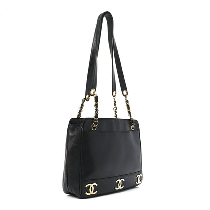 Chanel Caviar Triple CC Shoulder Bag Black 3 of 11