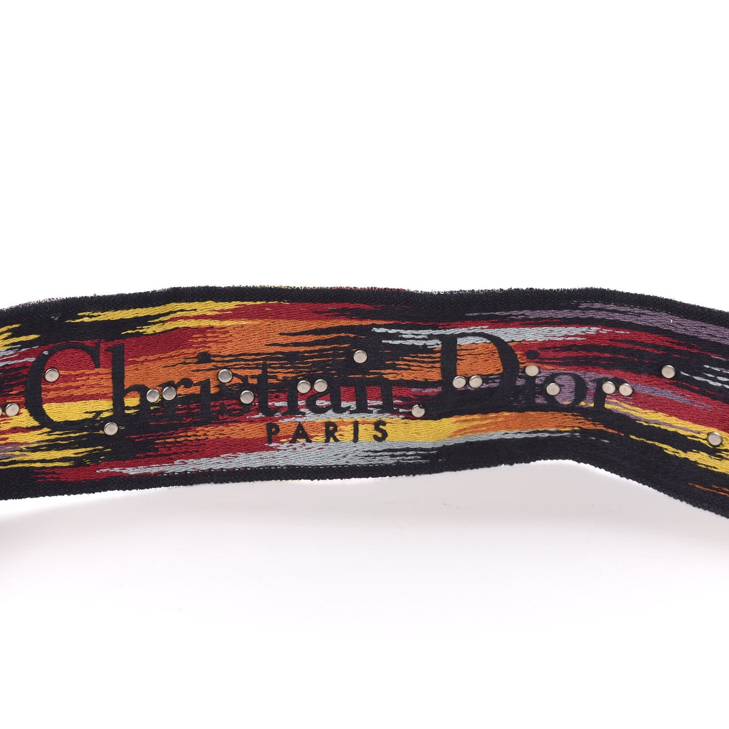 Canvas Embroidered Studded Rainbow Shoulder Strap