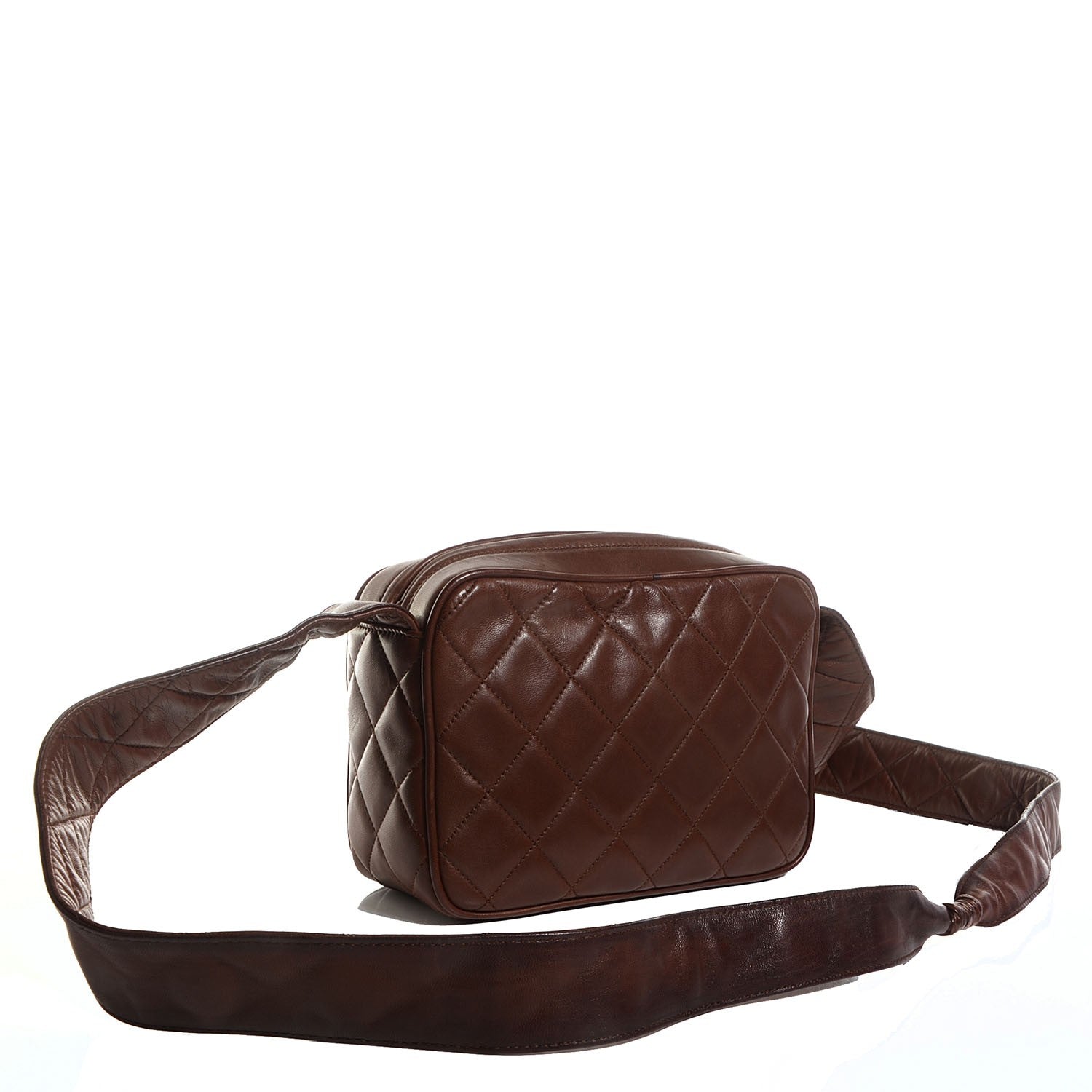 Chanel Quilted Lambskin Tassel Camera Case Brown 3 of 8
