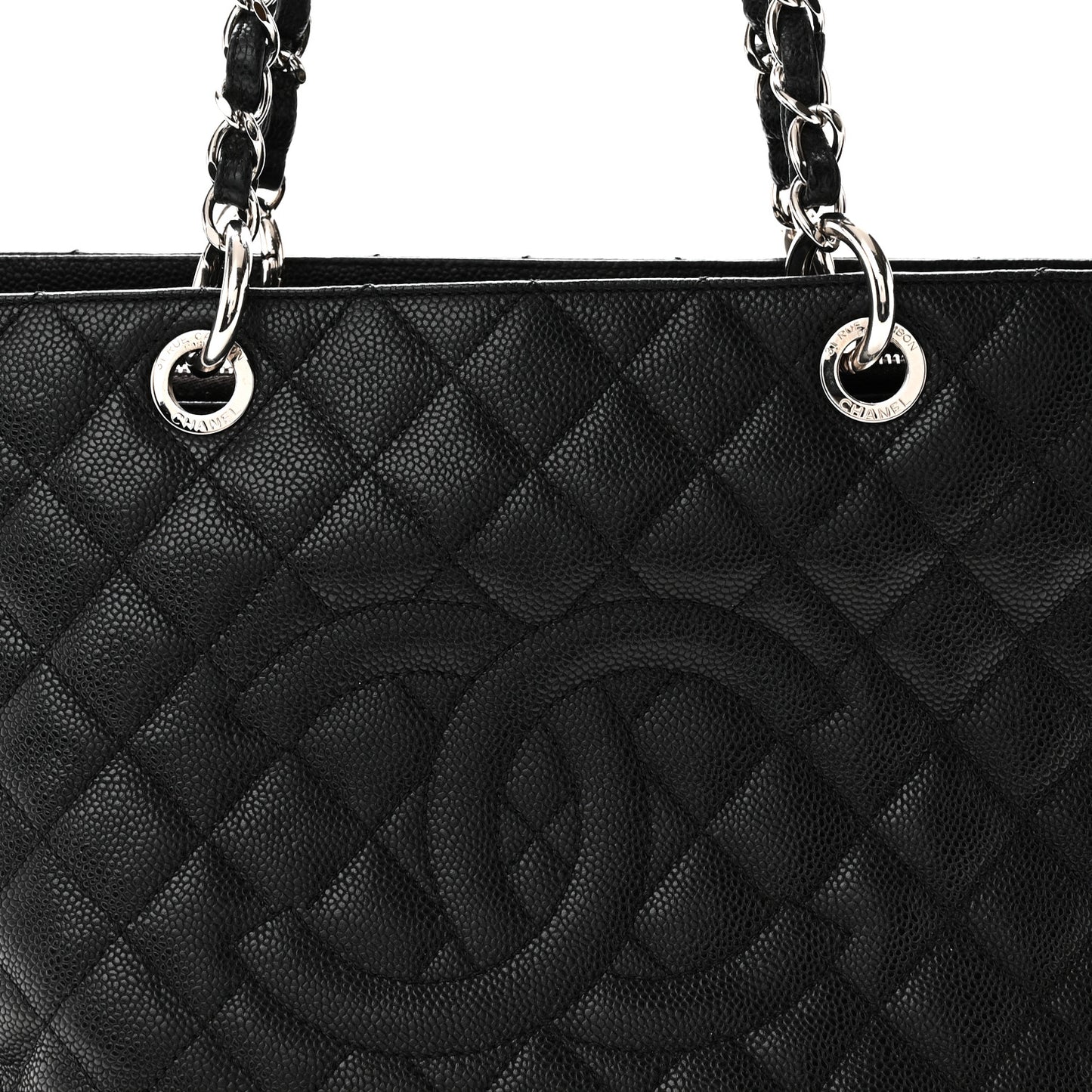 Caviar Quilted Grand Shopping Tote GST Black
